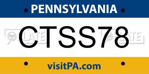 CTSS78 Pennsylvania License Plate