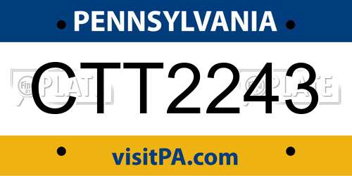 CTT2243 Pennsylvania License Plate