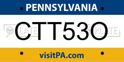 CTT53O Pennsylvania License Plate