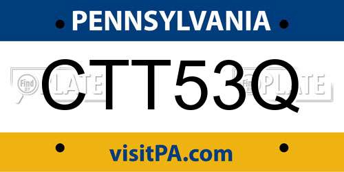 CTT53Q Pennsylvania License Plate