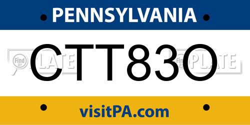 CTT83O Pennsylvania License Plate