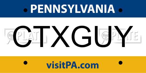 CTXGUY Pennsylvania License Plate