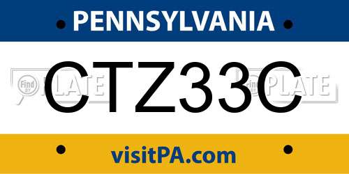 CTZ33C Pennsylvania License Plate