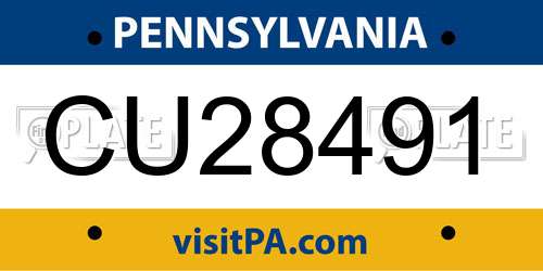 CU28491 Pennsylvania License Plate