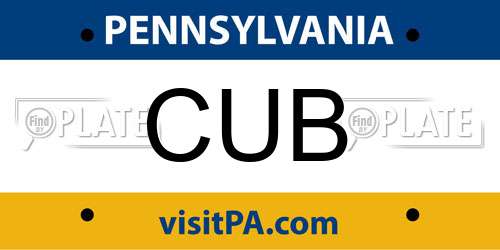 CUB Pennsylvania License Plate