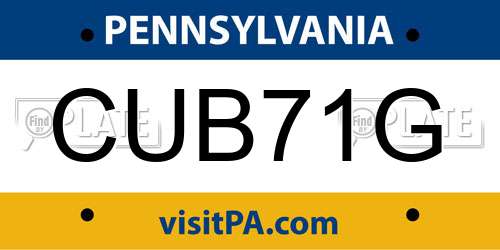 CUB71G Pennsylvania License Plate