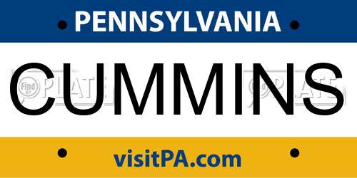 CUMMINS Pennsylvania License Plate