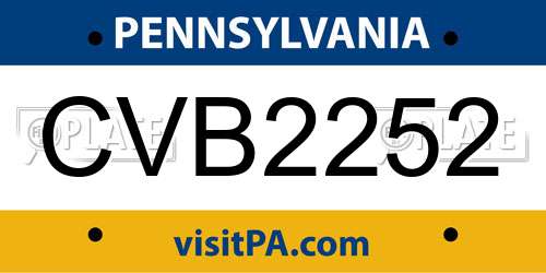 CVB2252 Pennsylvania License Plate