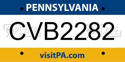 CVB2282 Pennsylvania License Plate