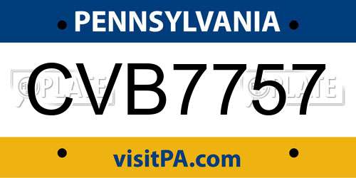 CVB7757 Pennsylvania License Plate