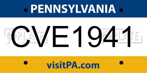 CVE1941 Pennsylvania License Plate