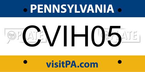 CVIH05 Pennsylvania License Plate