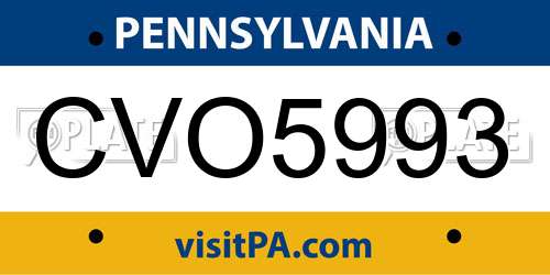 CVO5993 Pennsylvania License Plate
