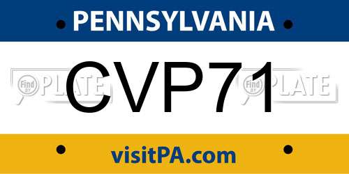 CVP71 Pennsylvania License Plate