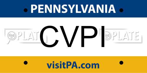 CVPI Pennsylvania License Plate