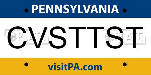 CVSTTST Pennsylvania License Plate