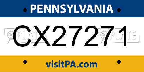 CX27271 Pennsylvania License Plate