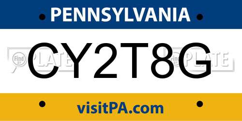 CY2T8G Pennsylvania License Plate