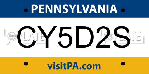 CY5D2S Pennsylvania License Plate