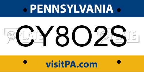 CY8O2S Pennsylvania License Plate