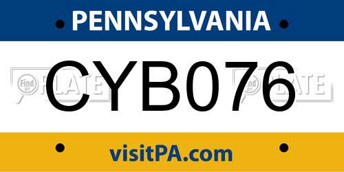 CYB076 Pennsylvania License Plate
