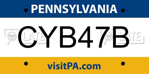 CYB47B Pennsylvania License Plate