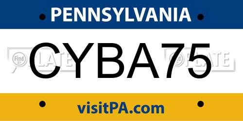 CYBA75 Pennsylvania License Plate