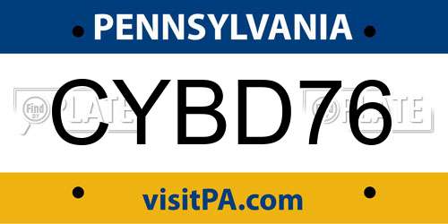 CYBD76 Pennsylvania License Plate