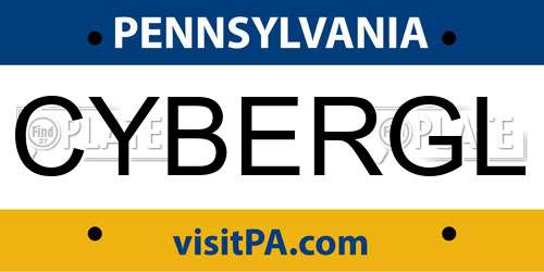 CYBERGL Pennsylvania License Plate