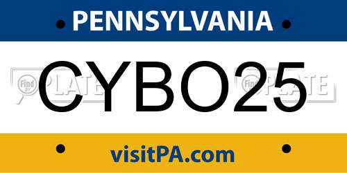 CYBO25 Pennsylvania License Plate