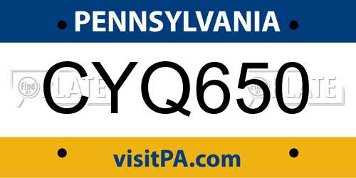 CYQ650 Pennsylvania License Plate