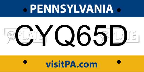 CYQ65D Pennsylvania License Plate