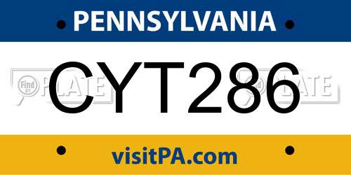 CYT286 Pennsylvania License Plate