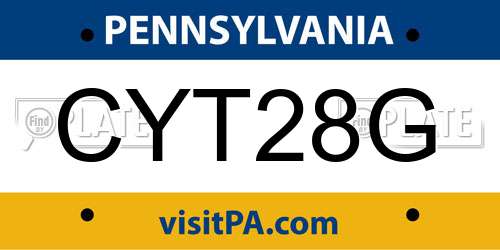 CYT28G Pennsylvania License Plate