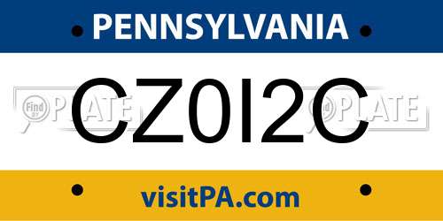 CZ0I2C Pennsylvania License Plate