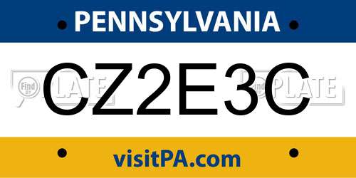 CZ2E3C Pennsylvania License Plate
