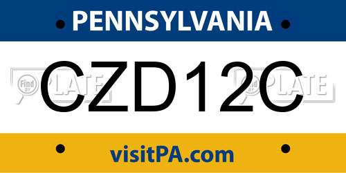 CZD12C Pennsylvania License Plate