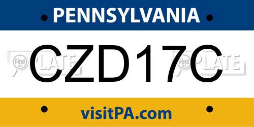 CZD17C Pennsylvania License Plate