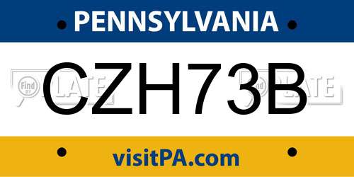 CZH73B Pennsylvania License Plate