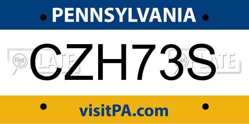 CZH73S Pennsylvania License Plate