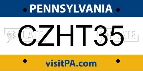 CZHT35 Pennsylvania License Plate