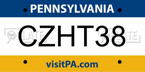 CZHT38 Pennsylvania License Plate