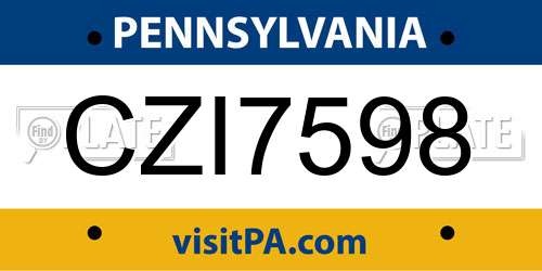 CZI7598 Pennsylvania License Plate