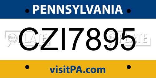 CZI7895 Pennsylvania License Plate