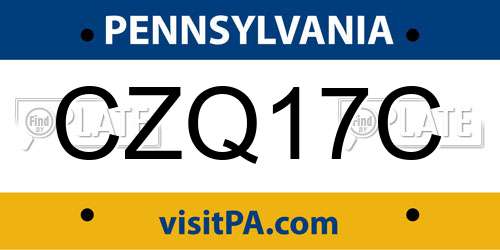 CZQ17C Pennsylvania License Plate
