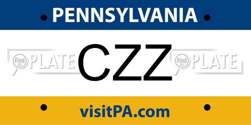 CZZ Pennsylvania License Plate