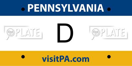 D Pennsylvania License Plate