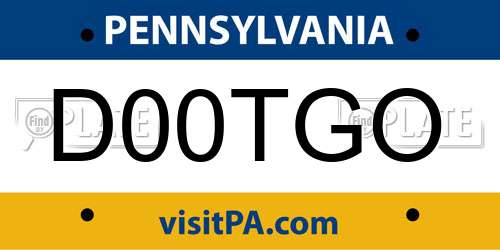 D00TGO Pennsylvania License Plate