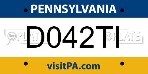 D042TI Pennsylvania License Plate