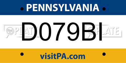 D079BI Pennsylvania License Plate